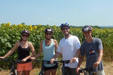 San Gimignano to Siena bike tour - Tuscany countryside sunflowers | bikeinflorence.com