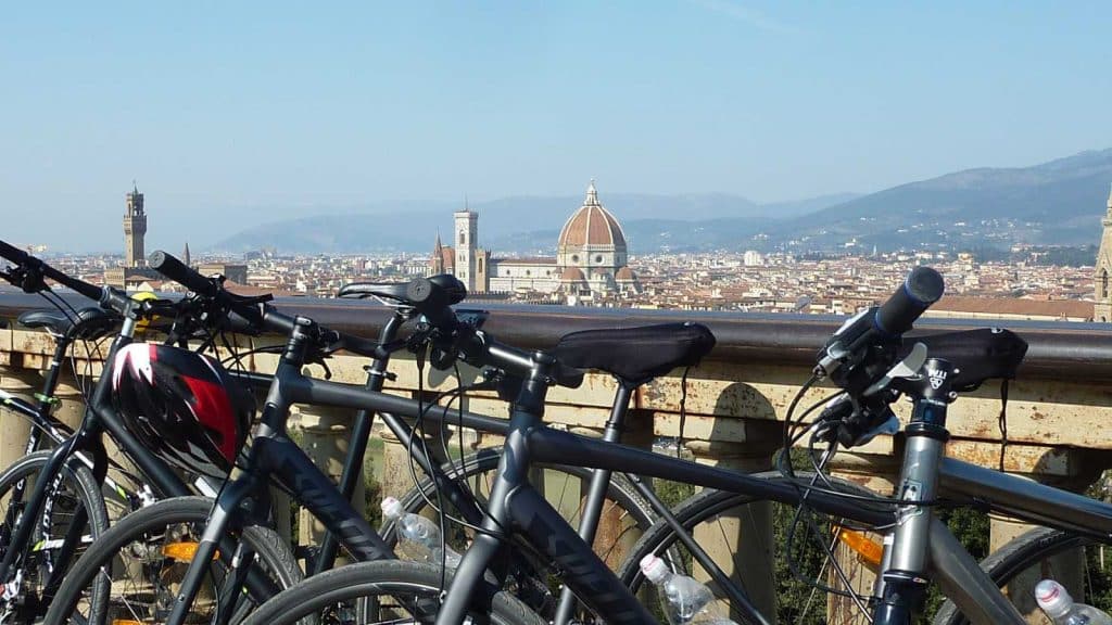 Florence View with your Bike Rental in Tuscany