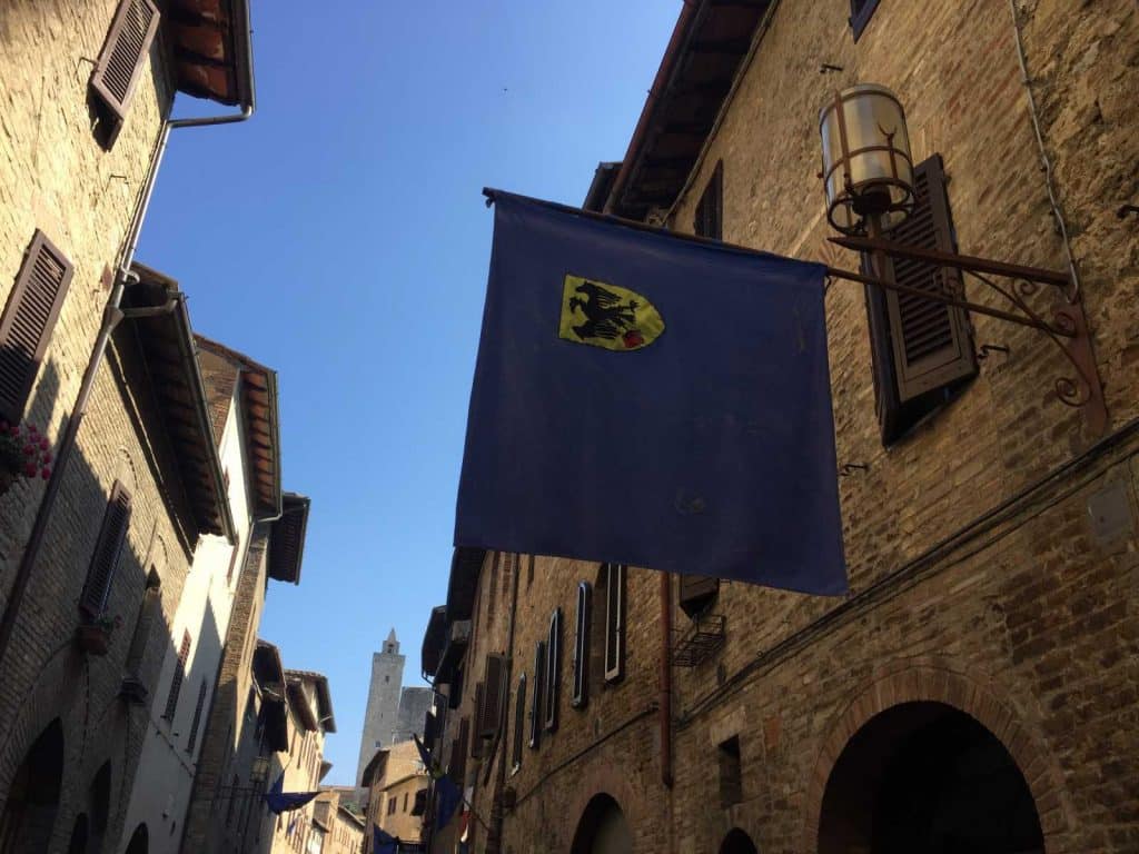 The streets of San Gimignano with Bike Florence & Tuscany