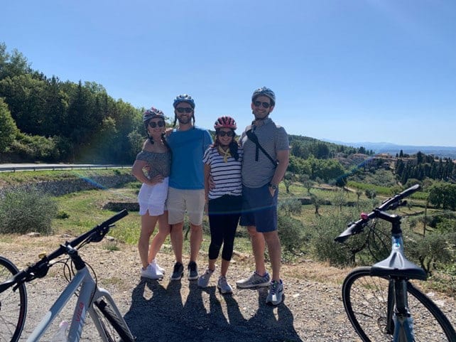 Cycling Through Tuscan Cypress Trees